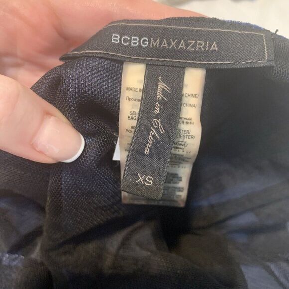 bcbg maxazria Geelia Solid Navy Blue Velvet Tank Bodysuit Top Xs - Picture 5 of 7